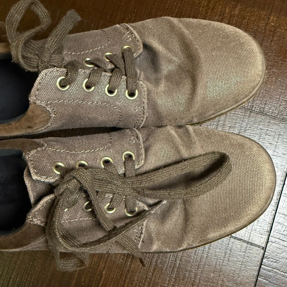 Dr. Martens Joseph Brown Canvas Leather Low Top‎ Sneakers Mens 9 Womens 10 42 EU